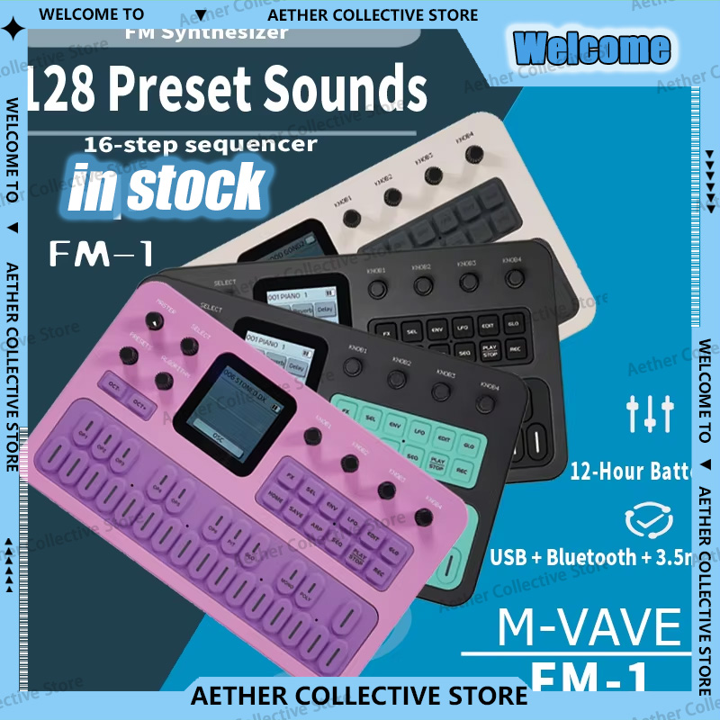 Midi Controller Pad - Sintetizador FM de bolsillo M-Vave Fm-1,