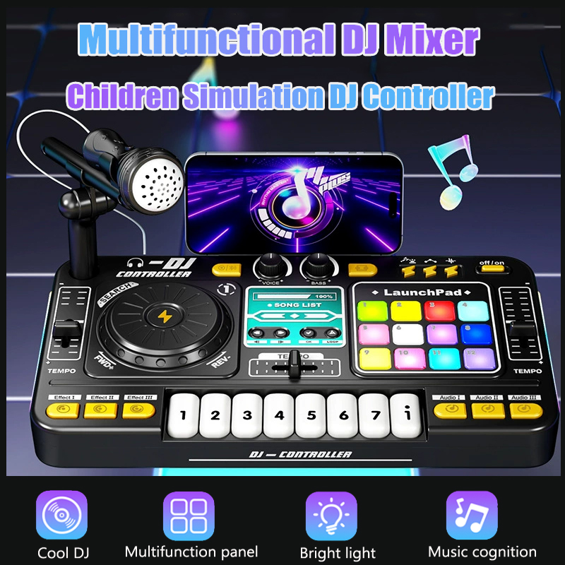 Audio Music Dj - Mezclador de DJ multifuncional para niños,