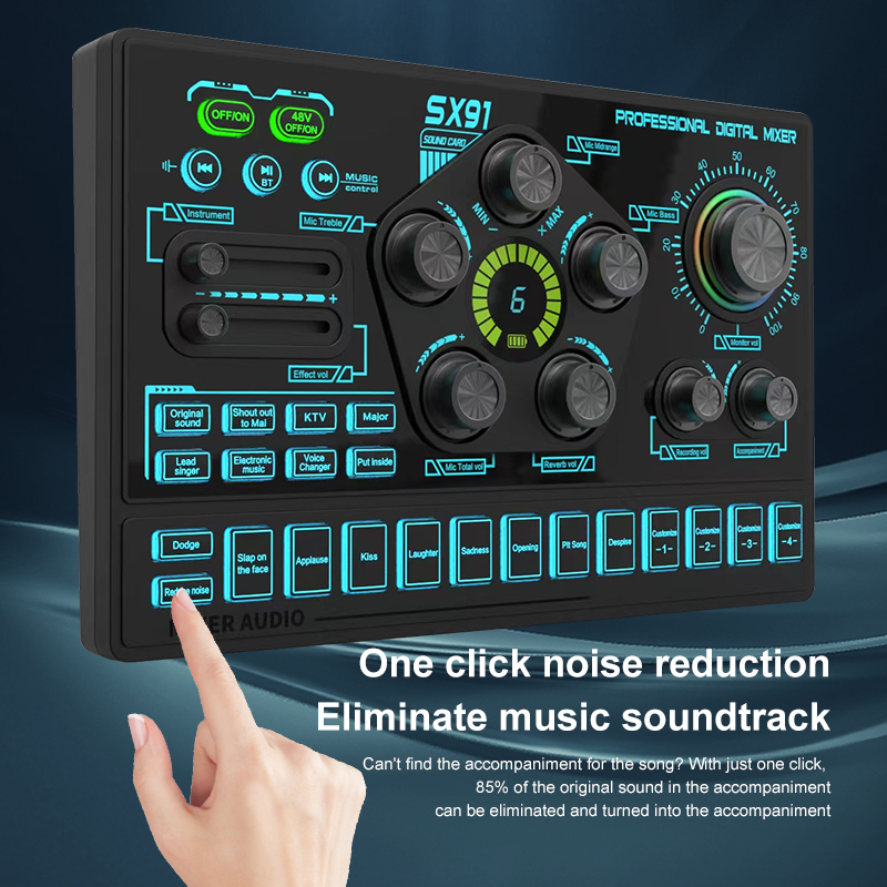 Mezclador de Audio SX91 de 48V - Audio Music Dj reseña y precio